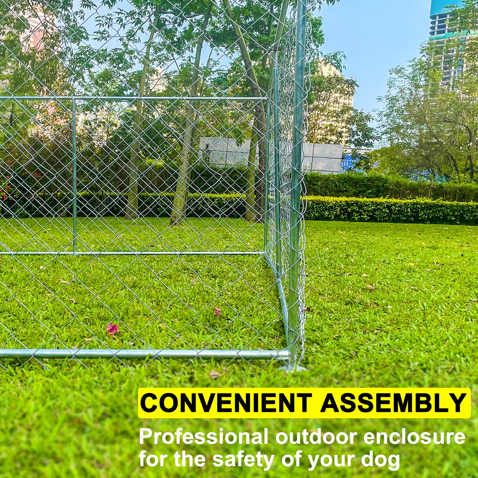 10 x 10 Heavy Duty Galvanized Chain Link Dog Kennel Enclosure for Large Dogs Outdoor Dog Cages