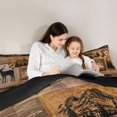 thumbnail image 4 of Castle Fairy Jungle Animal Beer Full Size Comforter Sets 3-Piece,Rustic Cabin Wildlife Bedding Comforter Set,Natural Brown Black,Black Reversible,1 Comforter and 2 Pillowcases, 4 of 6