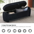 thumbnail image 3 of Storage Ottoman Bench, Linen Fabric Footrest Stool with Storage Chest, End of Bed Bench, Dark Blue, 3 of 8