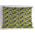thumbnail image 1 of Garden Art Pillow Sham Classical Floral Design with Blooming Amorous Bouquet Pattern, Decorative Standard Size Printed Pillowcase, 26 X 20 Inches, Dark Blue Pale Grey Yellow, by Ambesonne, 1 of 2