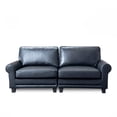 thumbnail image 6 of Holaki 75.6" Arm Upholstered Loveseat Sofa, Pets Friendly Leather Rolled 2-seater Couch with Removable Back Cushion for Small Spaces Living Room, Bedroom, Apartment, Black, 6 of 9