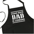 thumbnail image 3 of ApronMen, Funny Aprons For Men - Stand Back: Dad Is Cooking - 100% Cotton with Pockets - Black, 3 of 7