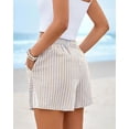 thumbnail image 6 of FreshPretty Casual Striped Shorts for Women Spring Summer Elastic Waist Y2K Lounge Vacation Beach PJ Bottoms Clothes, 6 of 9