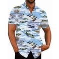 thumbnail image 4 of Camisa con estampado 3D de avión de combate para hombre, camisas y blusas hawaianas informales de verano de gran tamaño, camisa con botones para hombre, 4 of 4