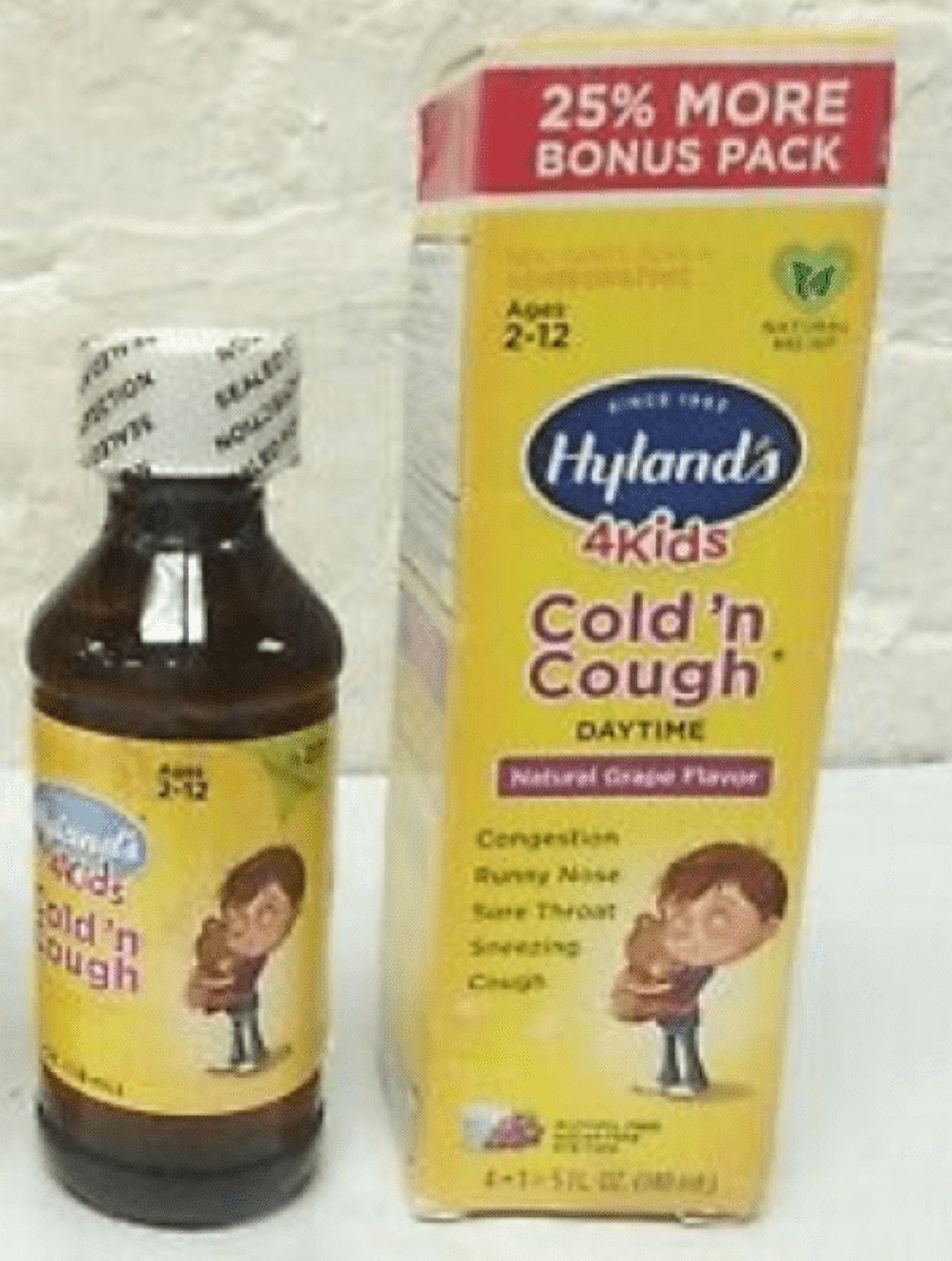 Hyland's Naturals Kid's Cold Medicine for Kids Ages 2+, Cold and Cough 4 Kids Daytime, Cough Syrup Medicine for Kids, Decongestant, Allergy and Common Cold Symptom Relief, 5 fl oz