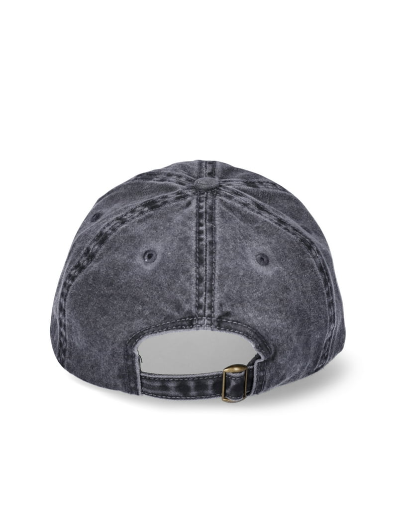 Time and Tru Women's Washed Cotton Twill Baseball Hat Black Soot