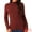 Wine Red, variant on DARING DIVA Fluffy Lined Sweater Mock Neck Long Sleeve Top S Apricot