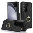 thumbnail image 3 of Dteck for Samsung Galaxy Z Fold 6 Wallet Case with Ring and Credit Card Holder, Cash Slot, Premium Leather Magnetic Clasp Kickstand Heavy Duty Protective Cover,Black, 3 of 7
