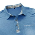 thumbnail image 7 of Men's Cotton Polo Shirts Short Sleeve Casual Summer Shirts Classic Collared Golf Shirt with Pocket Light Blue, 7 of 7