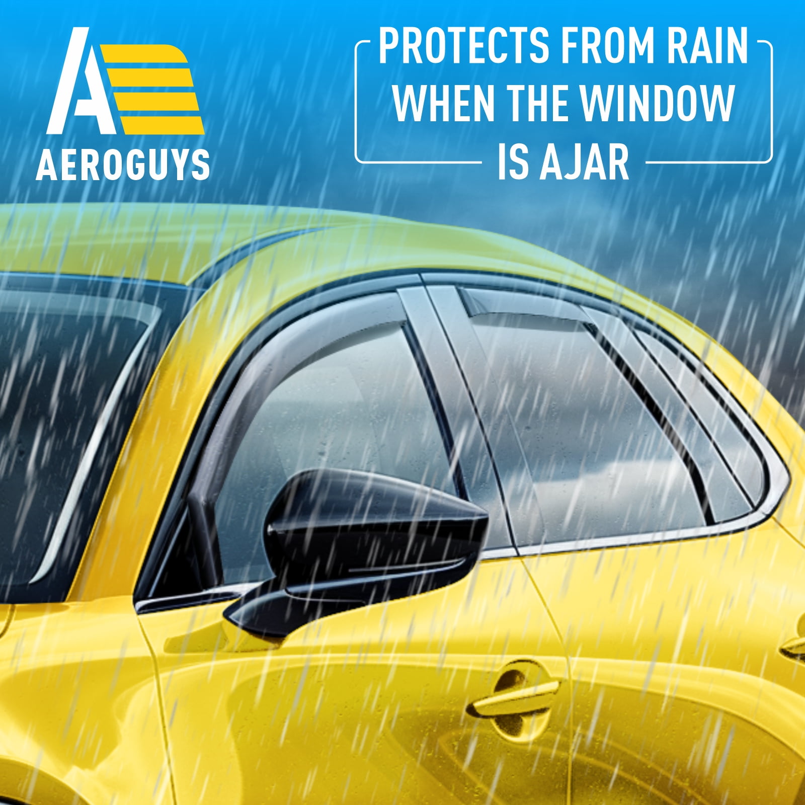 AEROGUYS In-Channel Window Deflectors Extra Durable Window Visors Rain Guards Fit for Mazda CX-30 2020-2026, Sun Visors, Wind Vent Visors, Car Accessories - 4pcs. AG0483