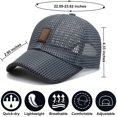 thumbnail image 3 of Optimumeny Gorra de béisbol informal de verano al aire libre, sombrero de malla transpirable, sombrero de camionero, gorra de béisbol, 3 of 7