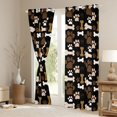 thumbnail image 3 of Manfei Cute Dog Paw Blackout Curtains, Cartoon Bone Print Window Curtains Pack of 2 (38x45 Each), Black Brown, 3 of 6