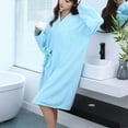 thumbnail image 4 of Agkizg Plus Size Women's Fleece Lined Bathrobe,Long Robes for Women's House Robes,Womens Long Sleeve Fleece Robe Tie Waist Bathrobe Quickly Dry Absorbent Solid Color Warm Sleepwear, 4 of 4