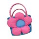 thumbnail image 1 of Bolso tejido con flores, pequeño bolso de mano, cesta decorativa con asa, multifuncional. Flor rosa azul, 1 of 9