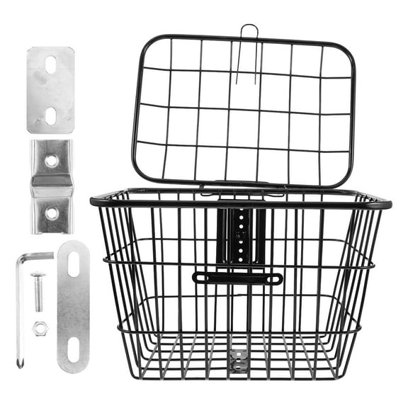 DEEPCRAFF Front Mount Bike Basket Zinc Alloy 1 Set 15.0X11.4X10.6In