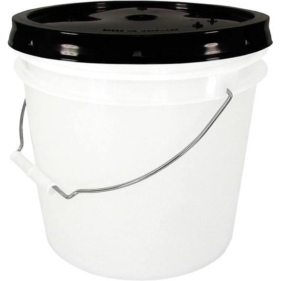 Natural 2 Gallon Bucket with Gasketed Lid (Black (SNAP), 1)