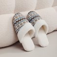 thumbnail image 3 of Womens Mens Slippers Fuzzy Lined Warm Cozy House Slipper Non Slip Memory Foam Winter House Shoes Indoor Outdoor Bedroom Lounge Shoe, 3 of 6