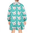 thumbnail image 2 of Esign Of Head Pug Dog Wearable Oversized Blanket,Wearable Blanket Hoodie for Adults,Cozy Hooded Blankets with Super Pockets,Super Warm Fuzzy Pullover for Women & Men, 2 of 6
