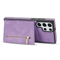 thumbnail image 6 of Dteck Zipper Storage Wallet Case for Samsung Galaxy S23 Ultra, Skin Friendly Feel Leather Case with Magnetic Clasp and Back Muliti-Card Slots Holster for Galaxy S23 Ultra,Purple, 6 of 6