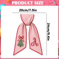 thumbnail image 3 of Lshn Christmas Wreath Sash, Red White Striped Wreath Bow Sash with Scalloped Edge, Embroidered Monogram Initial Xmas Tree Wreath Ribbon for Front Door, Farmhouse Home Indoor Outdoor Decor, 3 of 4