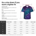 thumbnail image 5 of Kll Men'S Hawaiian Shirt Short Sleeve Button Down Beach Shirts-Purple And Green Glitter, 5 of 7