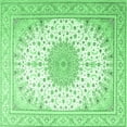 thumbnail image 1 of Ahgly Company Indoor Square Medallion Emerald Green Traditional Area Rugs, 4' Square, 1 of 4