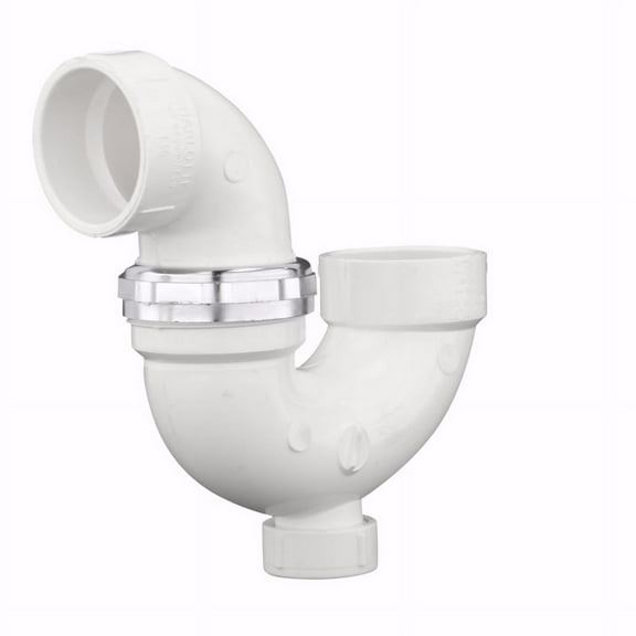 Charlotte Pipe 1-1/2 in. Hub x 1-1/2 in. Dia. Hub PVC P-Trap with Clean Out