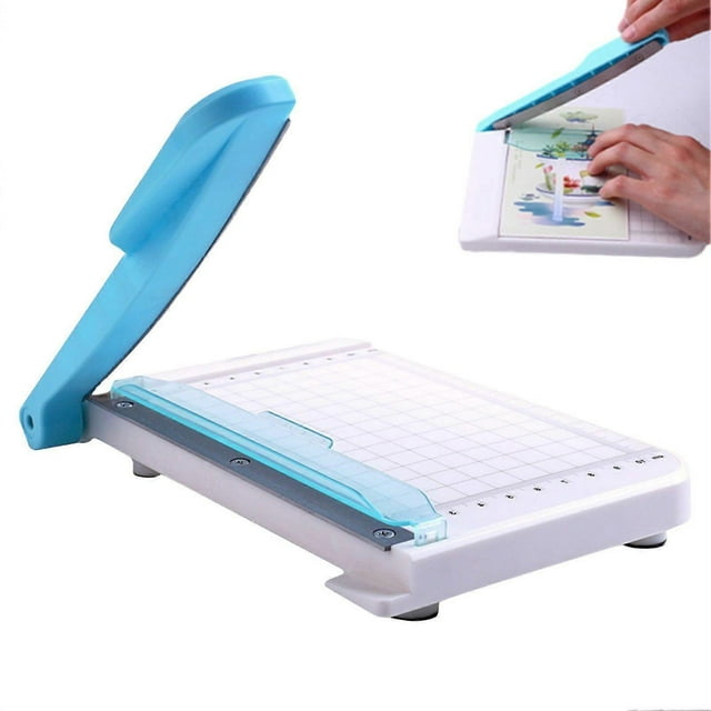 Mini Guillotine Paper Paper Cutter - Compact Photo Trimmer with Grid Panel, Craft Tool for Cutting Laminated Photos & Paper