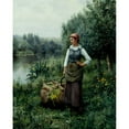 thumbnail image 3 of Daniel Ridgway Knight 12x14 Black Modern Framed Museum Art Print Titled - Girl by a Stream, Flanders (C. 1890), 3 of 5