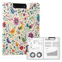 FORMRS A4 Clipboard Folder with Pen Holder Horizontal Foldable School Office Binder, Purple Cartoon Animals