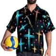thumbnail image 4 of Easter Cross Men's Short Sleeve Poplin Beach Shirts, Casual Printed Button Down Summer Hawaiian Shirt - Unisex, 4 of 6