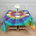 thumbnail image 3 of Rainbow Tie Dye Radial Pattern Square Tablecloth,Waterproof Square Table Cover,Wipeable Spillproof Washable Table Cover for Home Kitchen Party Decor 42"X42"(107x107cm), 3 of 6