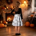 thumbnail image 4 of Mitankcoo Girls Halloween Dresses Long Sleeve Crew Neck Swing Midi Dress with Belt for Casual Wear 5-14Y, 4 of 8