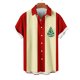 thumbnail image 2 of Mens Manga Corta Botón Abajo Camisas, Cuello de Vuelta Navidad Impresa Blusa, Top de Moda Casual, 2 of 4