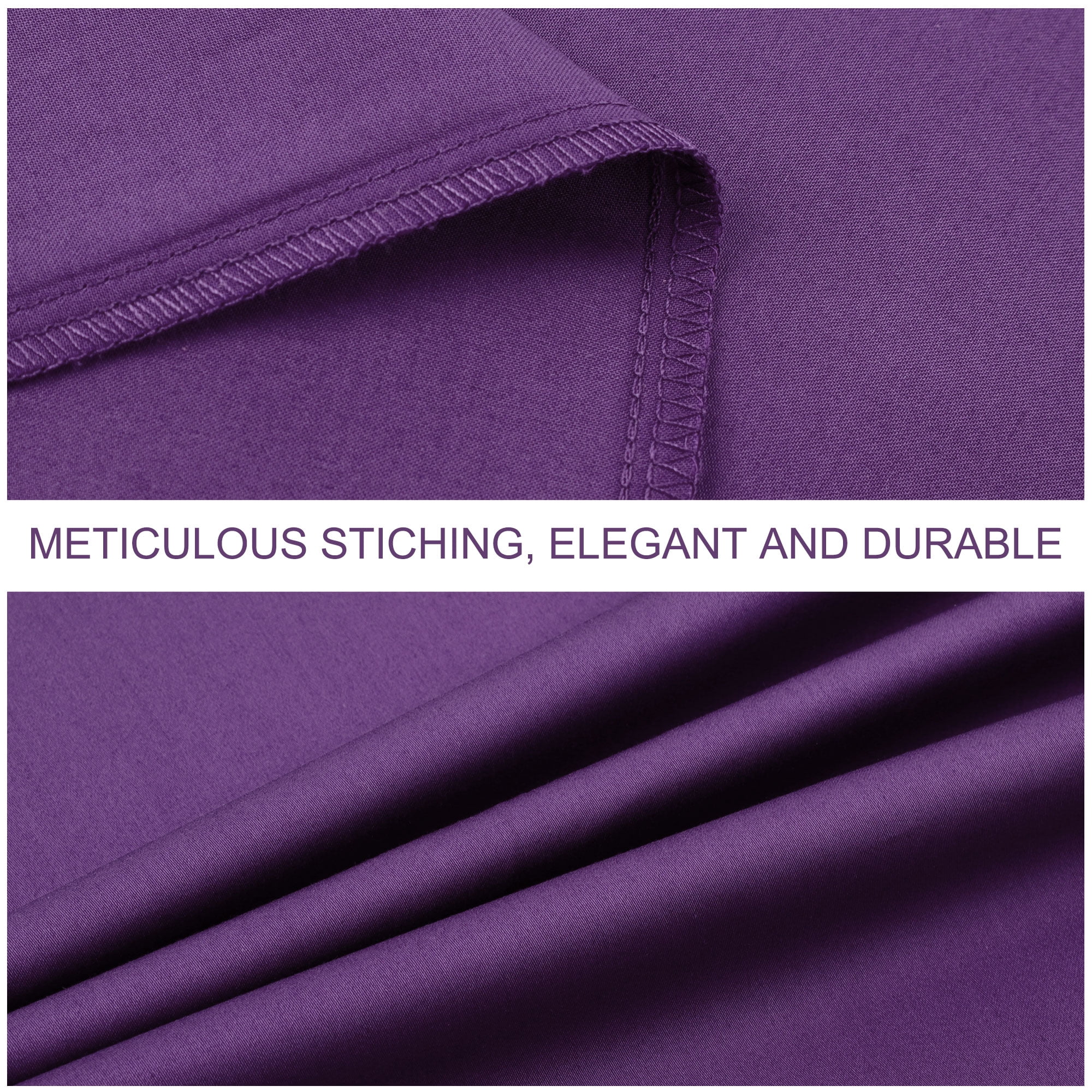 Unique Bargains 1Pc 100% Cotton Envelope Closure Body Ruffled Pillowcase Grape 20"x54"