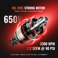 thumbnail image 2 of KFFKFF Portable Air Compressor with 4.6 Gallon Steel Tank, 1HP Motor, 2.2 CFM at 90 PSI, Oil-Free Design, 120 PSI Maximum Pressure, and Quiet Operation at 80dB for Various Applications, 2 of 9