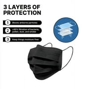 MagiCare Protective Black Face Masks - Breathable Face Mask for Adults - 200ct