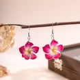 thumbnail image 5 of Lovely Hawaiian Plumeria Rubra Dangle Earrings Tropical Flower Bohemia Luau Beach Party Accessories for Women Gifts, 5 of 6