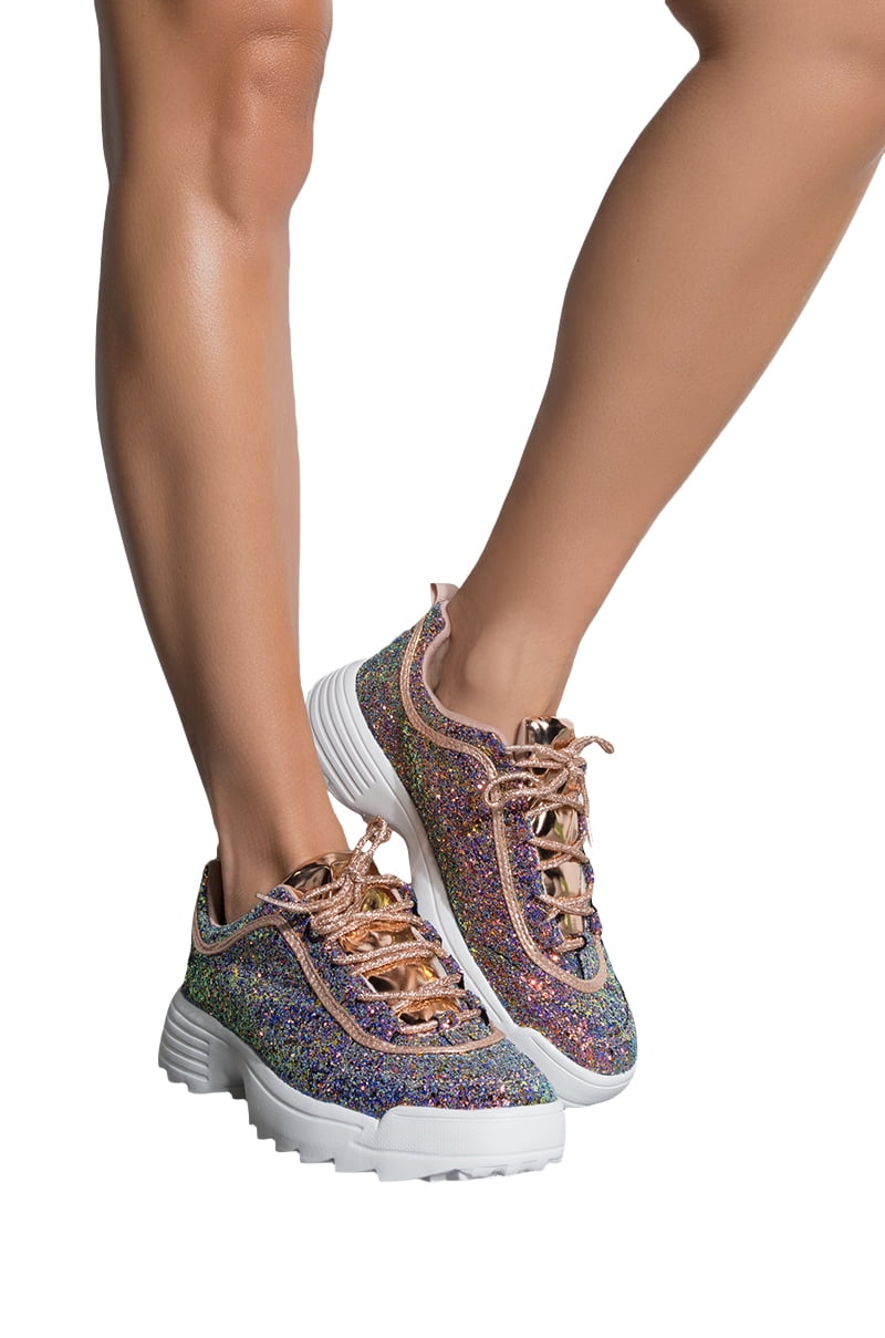 sparkly wedge trainers