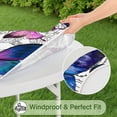 thumbnail image 5 of Purple Butterfly Rose Pattern Round Fitted Tablecloth with Elastic Edge,Dining Table Cover Waterproof,Outdoor Round Tablecloth for Camping,Dining,Indoor and Outdoor, 5 of 7