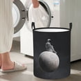 thumbnail image 5 of Rateoe Astronaut Sitting On Mercury Planet Pattern Round Laundry Hamper Basket, Tall Hamper Basket for Blanket Storage, Nursery Clothes Hamper for Laundry in Bedroom and College Dorm-Medium, 5 of 6