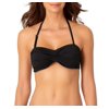 Anne Cole Live In Color Black Liz Twist Front Bandeau Bikini Top XLarge / Black