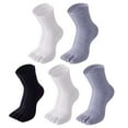 thumbnail image 1 of 5 pares de calcetines absorbentes de sudor de cinco dedos para hombre, calcetines deportivos de algodón para correr, 1 of 6