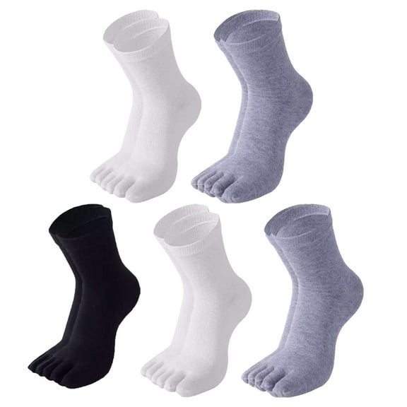 Arborister 5 Pairs Absorbent Sweat Five-Finger Toe Sock Men Cotton Sports Running Socks