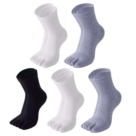 5 pares de sudor absorbente de cinco dedos calcetines de punta de los hombres de algodón deportes de algodón calcetines