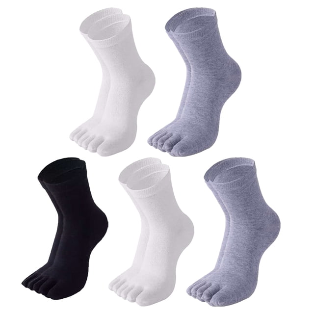 5 pares de calcetines absorbentes de sudor de cinco dedos para hombre, calcetines deportivos de algodón para correr