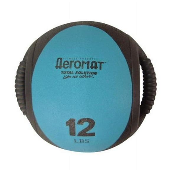 Aeromat  Dual Grip Power Med Ball 9 in. Dia. 12 LB Black- Teal