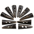 thumbnail image 1 of 10pcs Dark Coffee Resin Toggle Buttons Horn Tooth Shape Two Holes, 1 of 10