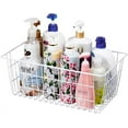 thumbnail image 4 of NOGIS 1 Pack Wire Storage Baskets, Large Farmhouse Metal Freezer Basket Storage Organizer Bins with Handles for Kitchen Cabinets, Pantry, Closets, Bedrooms, Bathrooms (White Large), 4 of 7