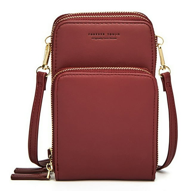 Women Phone Purse Fashion Solid Color Shoulder Purse Coin Purse Crossbody Bag